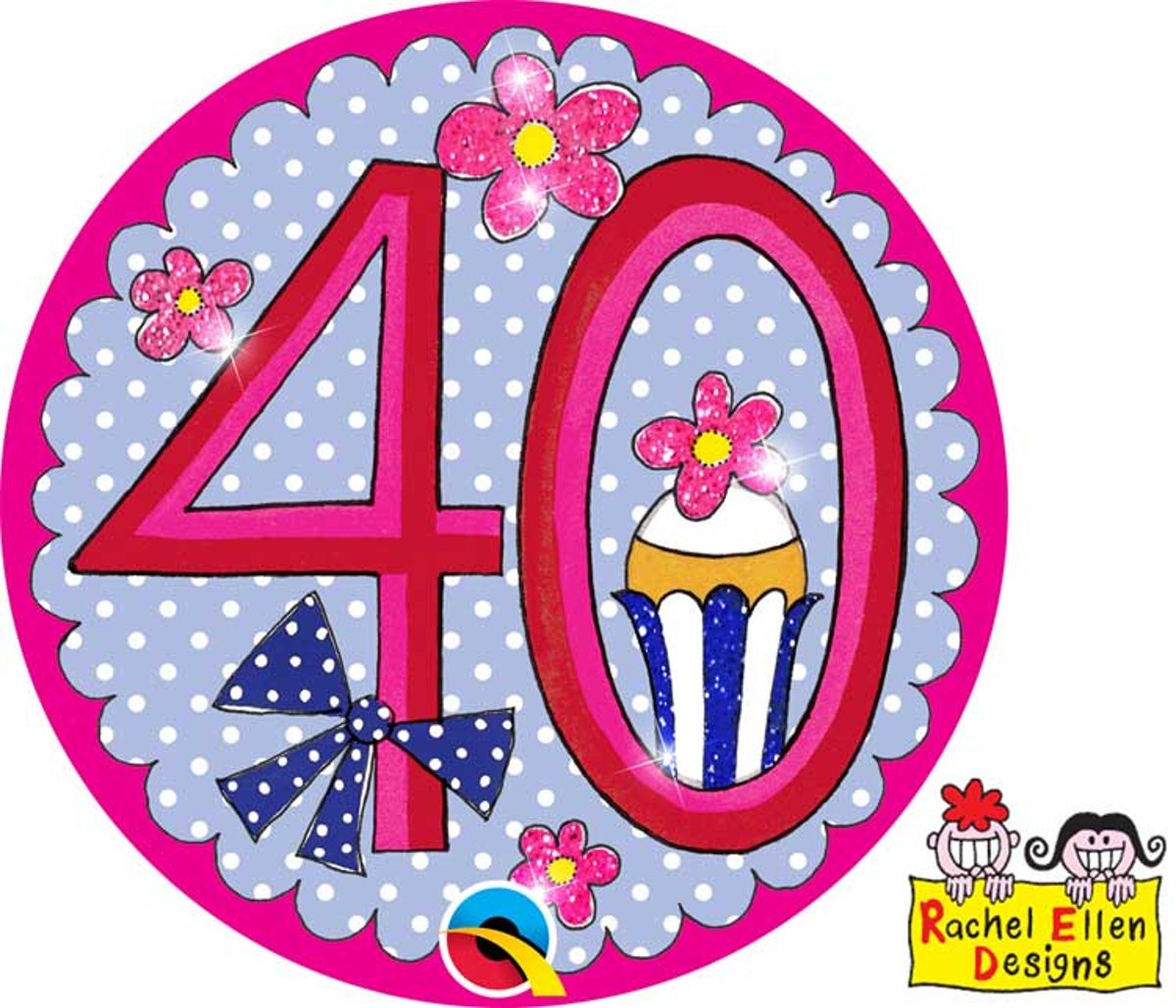 40 Jaar perfect pink roze button