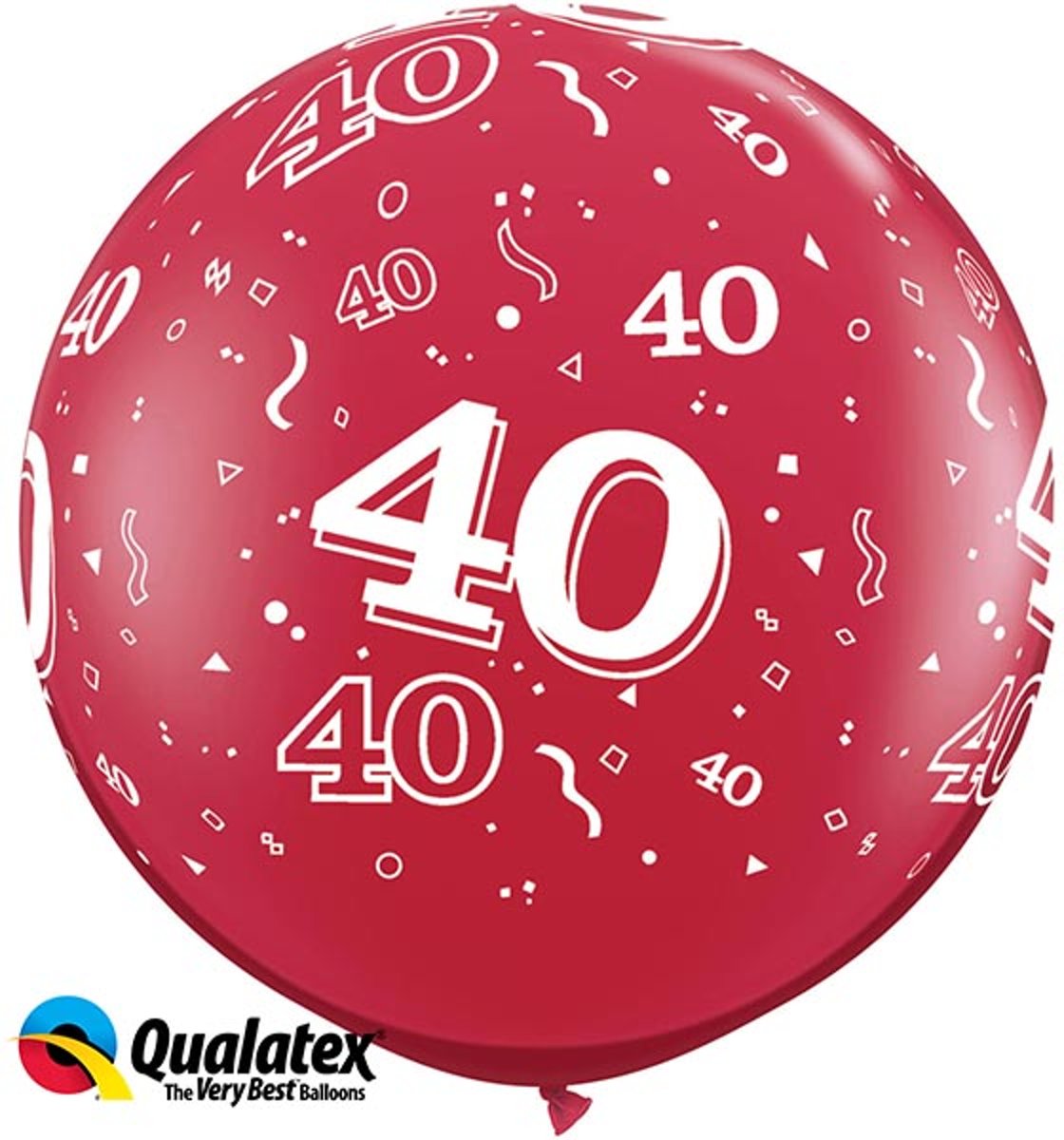 Ballonnen rood opdruk 40 (2 stuks)