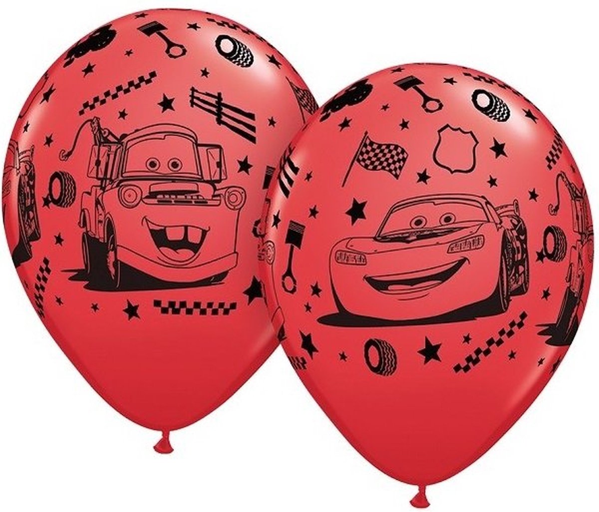 Disney Cars - Mc Queen - Ballonnen - Feestballonnen - 30cm - 6 Stuks - Rood - Latex - Kinderfeest - Versiering - Verjaardag.