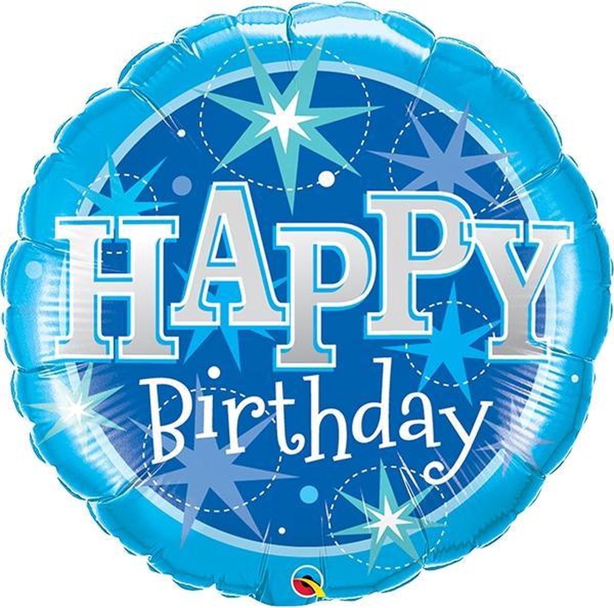 Folieballon SPARKLE Happy Birthday BLAUW LARGE