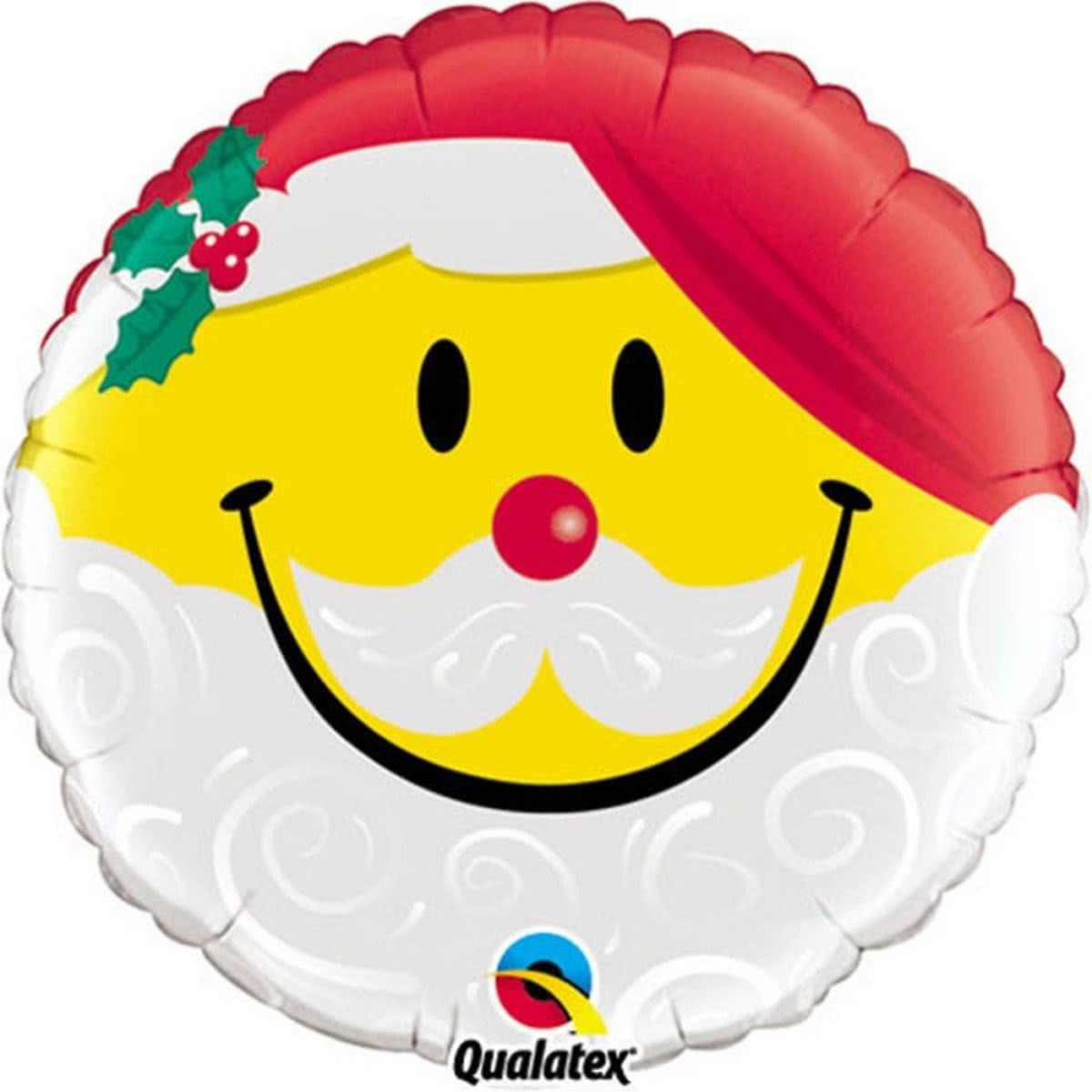 Folieballon Smiley Christmas 46cm (zonder helium)