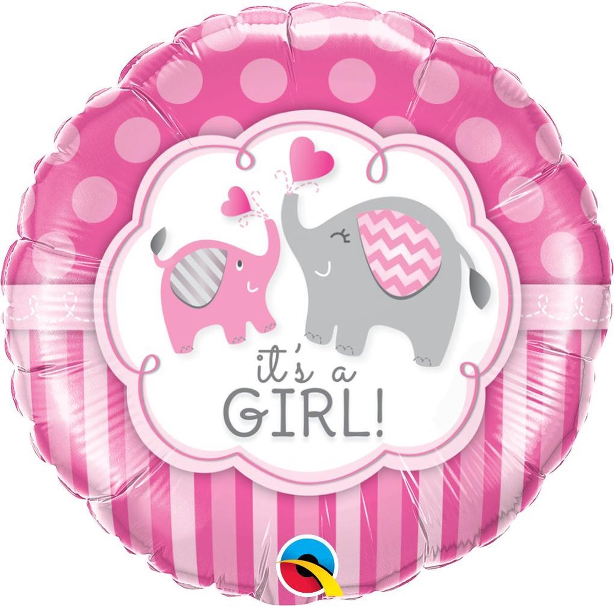 Folieballon baby Girl olifantjes