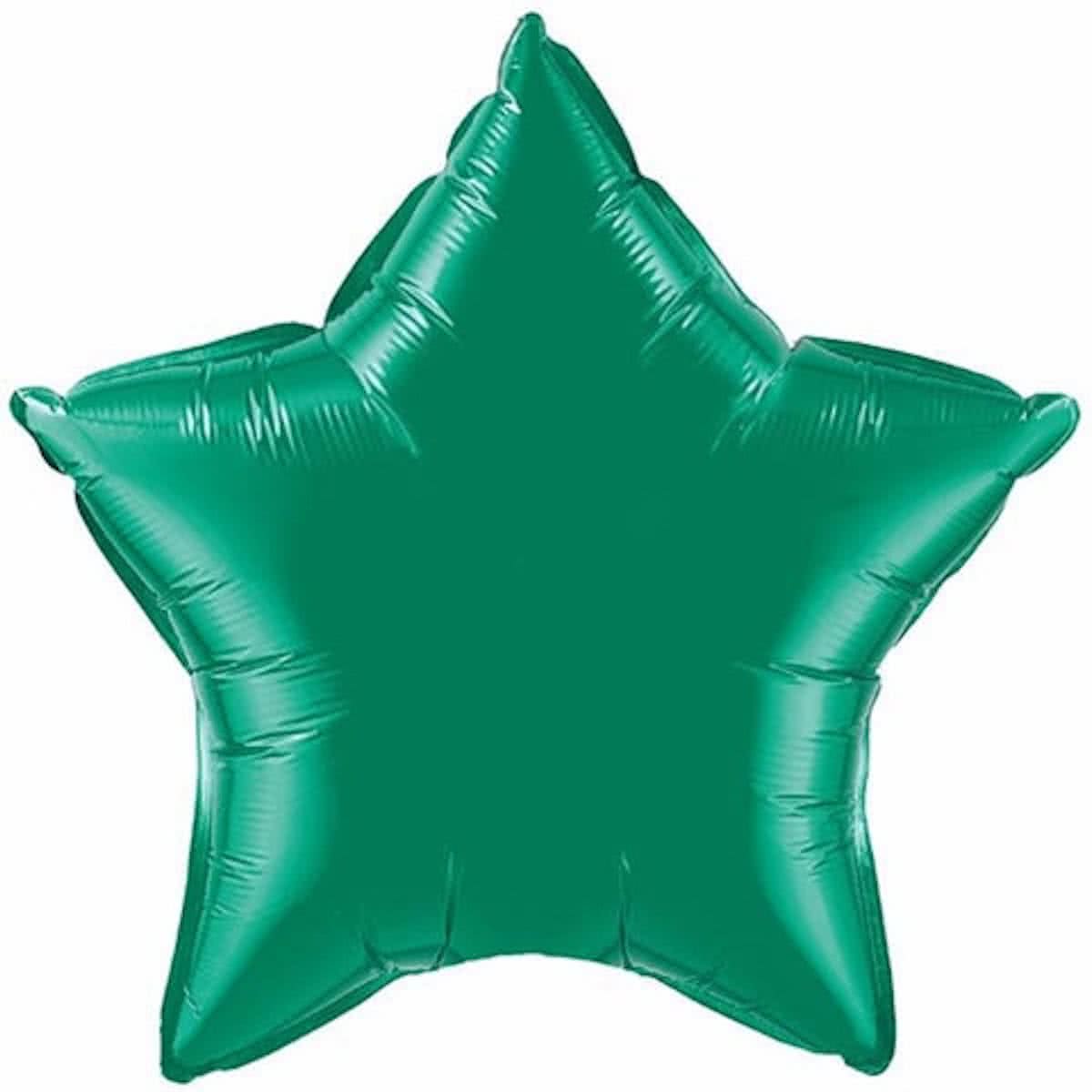 Folieballon groene ster (zonder helium)