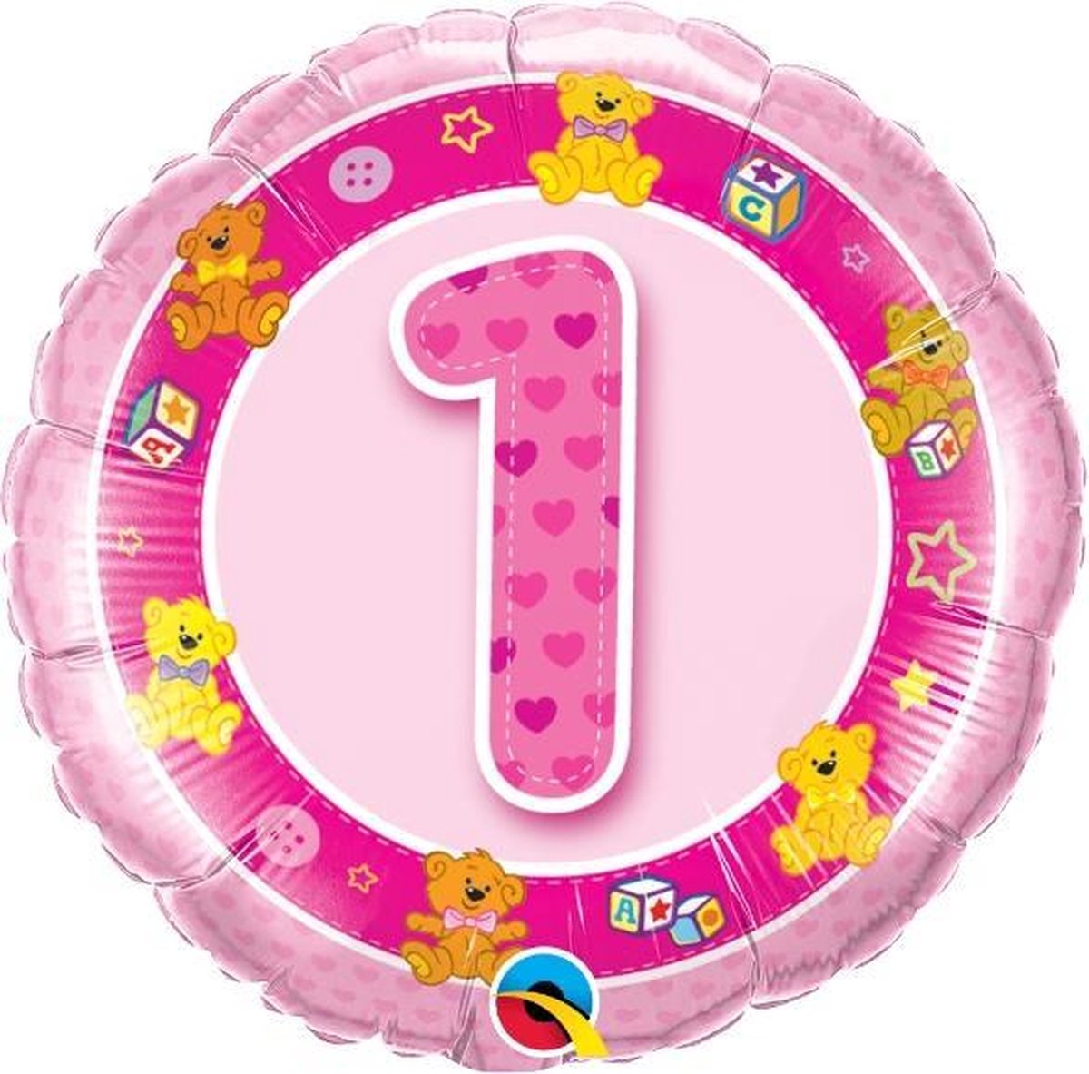 Folieballon roze 1st Birthday