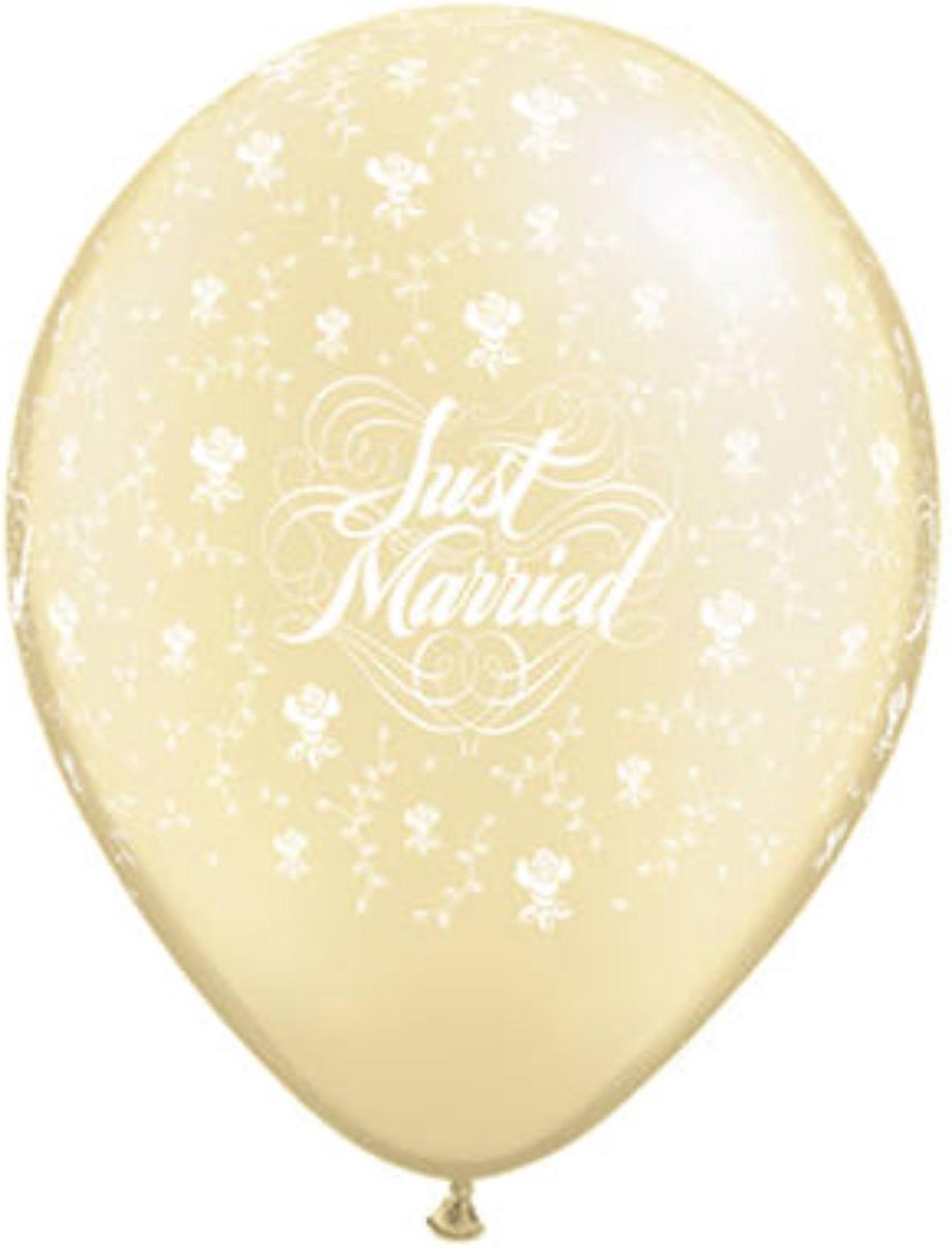 Just Married Ivoor Ballonnen - 50 stuks