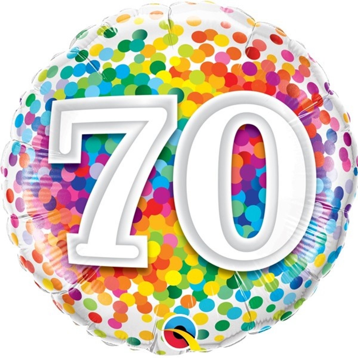 Qualatex - Folieballon - Regenboog confetti - 70 jaar