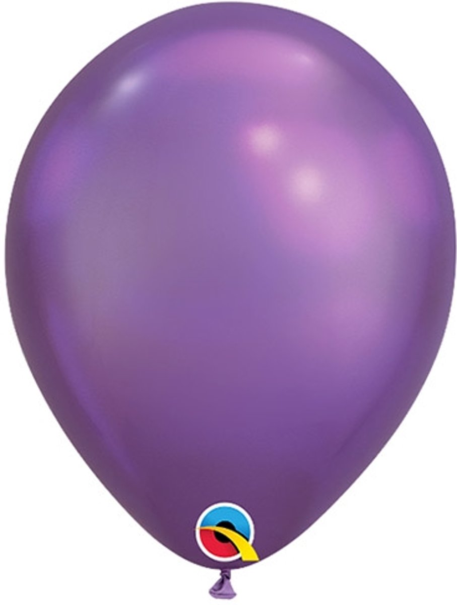 Qualatex Chrome Paars Rond Ballon 28cm, 100 stuks