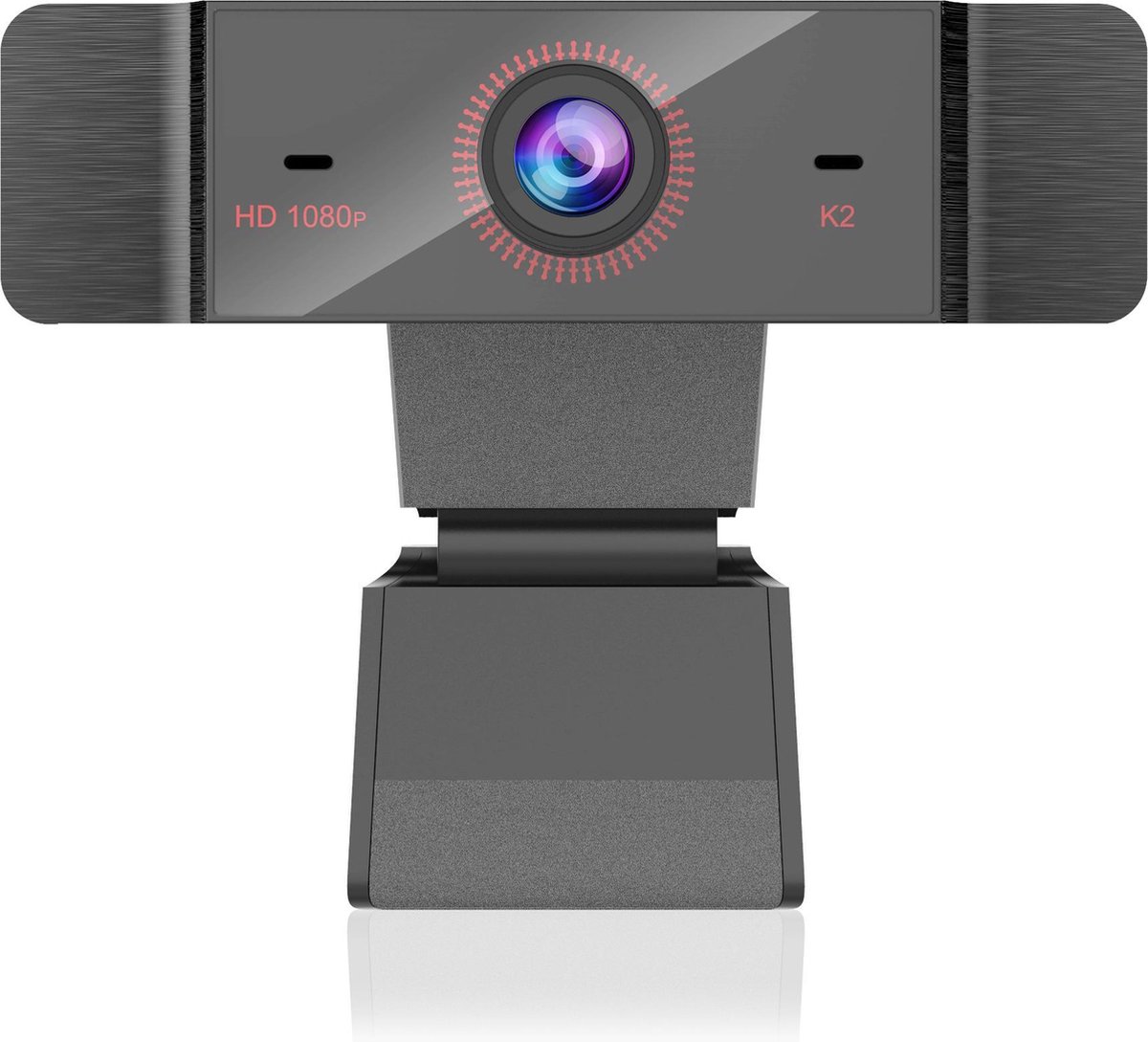 Webcam Full HD 1080P - Webcam voor PC met USB - Webcam met Microfoon - Autofocus - Ruisonderdrukking - Stevige Klem - Lange Kabel - Plug & Play - Windows & Mac - Zwart