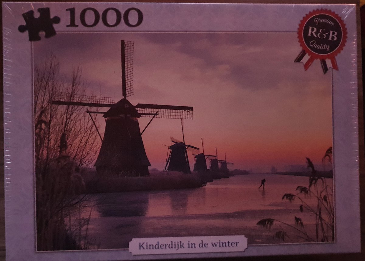 Puzzel R&B Kinderdijk in de winter 1000 stukjes