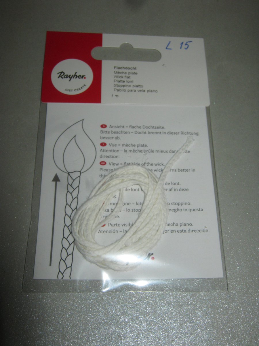 1 meter kaarsenlont plat 1x2mm