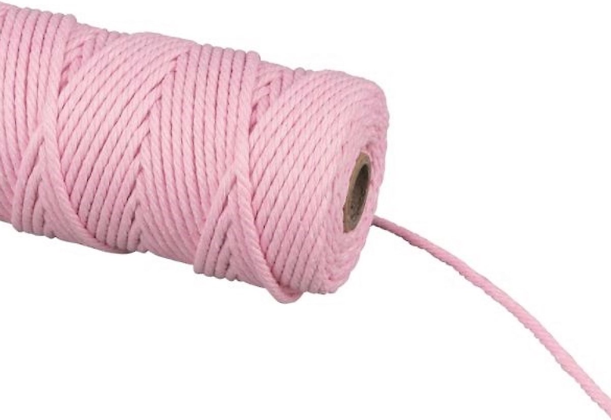 Macramé   3 mm - Makramee garen - Licht Roze