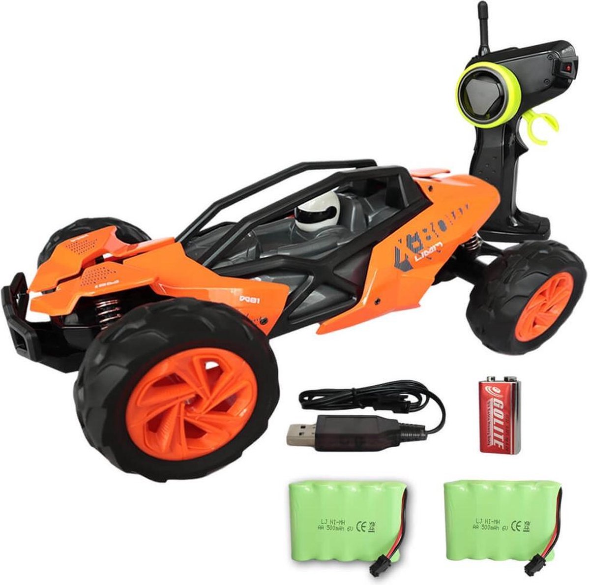 Open buggy bestuurbare auto oranje 2,4Ghz + EXTRA ACCU - RC auto kinderen - Schaal 1:14 - 30x18.5x10cm