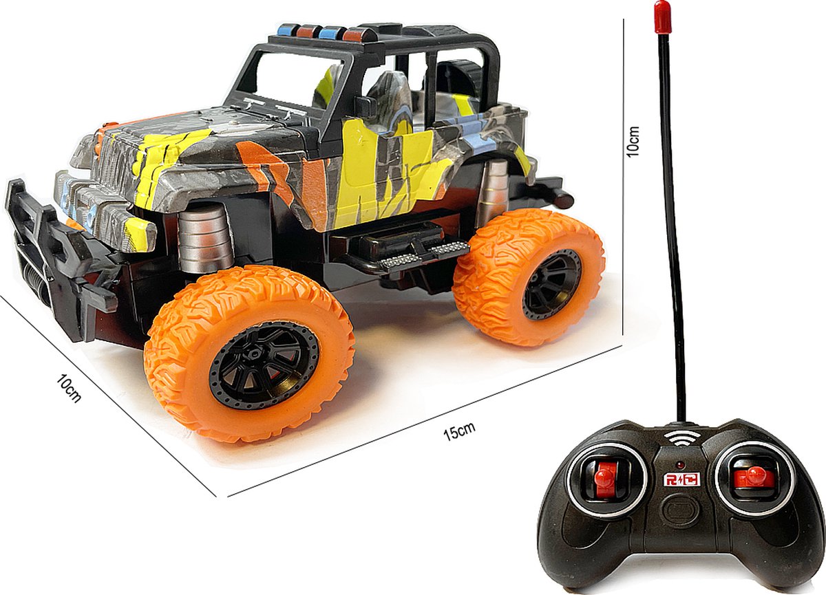 Rc auto painted - afstand bestuurbare speelgoed auto - rock crawler - 1:28 - Storm off-road car