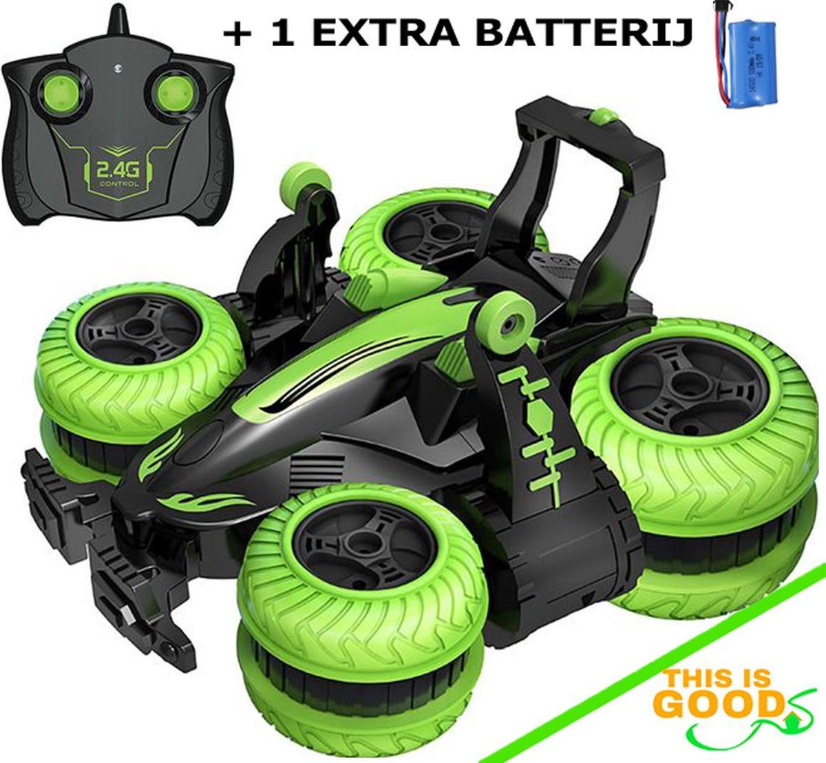 TIG Stuntcar PRO® - Bestuurbare Stuntauto Met Multi-Tricks! - 360º Rotatie + 1 Extra Batterij