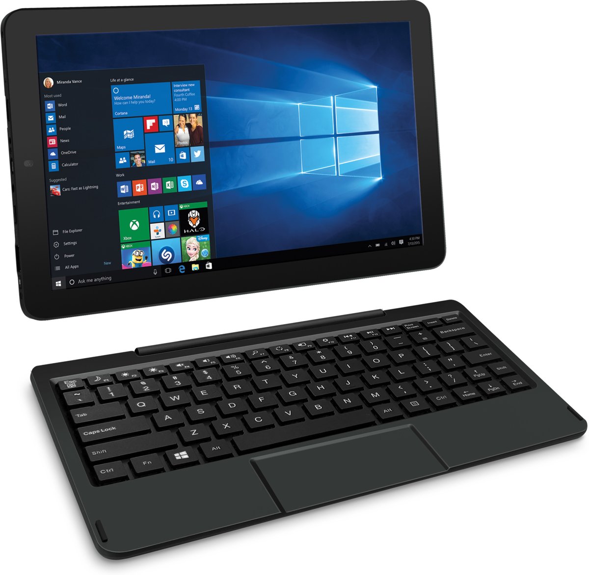 RCA CAMBIO - 10 inch tablet/laptop (2 in 1 device) - Intel Atom Quad Core Processor Z8350 - Windows 10 - inclusief Office - Tijdelijk met gratis Same Day Delivery (op werkdagen tot 10:30 besteld, dezelfde avond nog in huis! (Zie beschrijving)