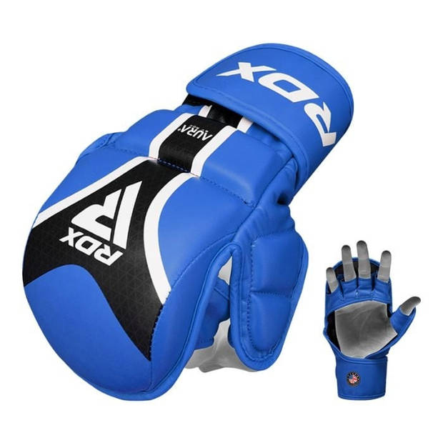 RDX Sports Aura+ T-17 Shooter MMA Handschoenen Zwart/Blauw - L