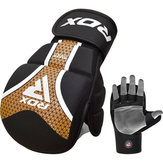 RDX Sports Aura+ T-17 Shooter MMA Handschoenen Zwart/Goud - L