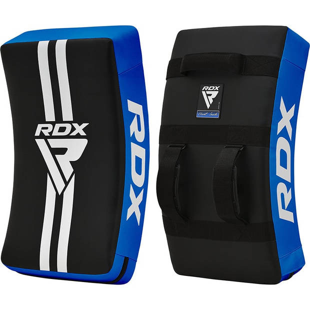 RDX Sports T1 Gel Padded Curved Kick Shield Blauw