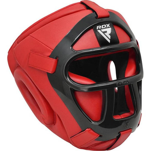 RDX Sports T1 Hoofdbeschermer Met Verwijderbare Gezichtskooi Extra Large - Kleur: Rood