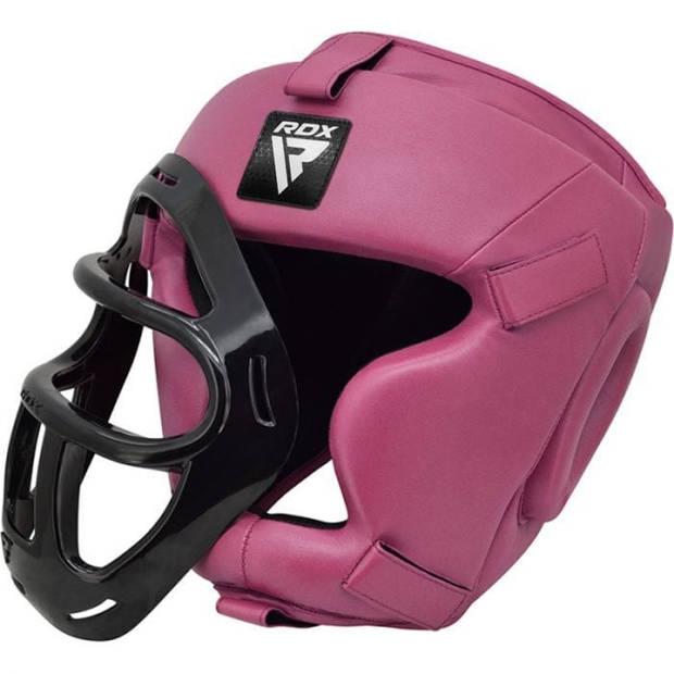 RDX Sports T1 Hoofdbeschermer Met Verwijderbare Gezichtskooi Extra Large - Kleur: Roze