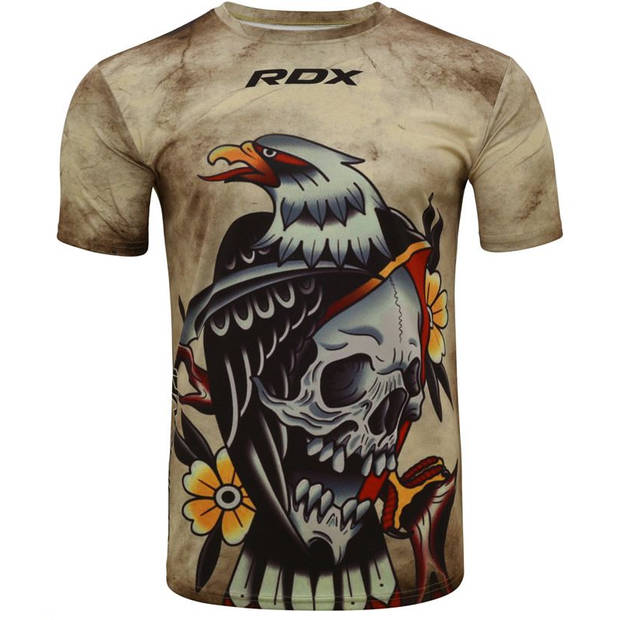 RDX Sports T14 Harrier Tattoo T-Shirt - Doodshoofd - design Extra Large