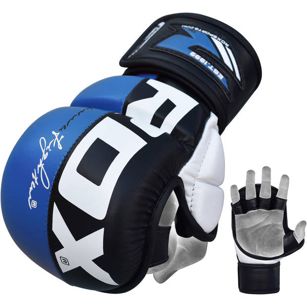 RDX Sports T6 MMA Grappling Handschoenen Blauw - L