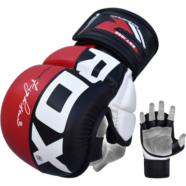 RDX Sports T6 MMA Grappling Handschoenen Rood - L