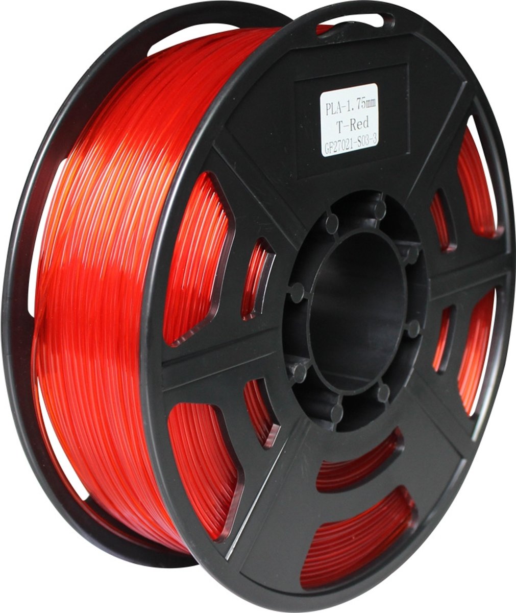 3D PLA filament 1.75mm -1 KG - Transparant Rood