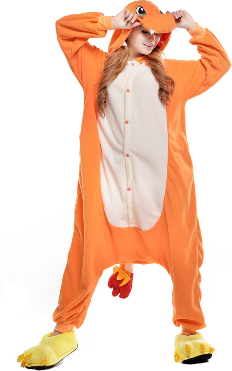 Charmander Onesie voor volwassenen - Charmander Kigurumi Pyjama - Maat XL