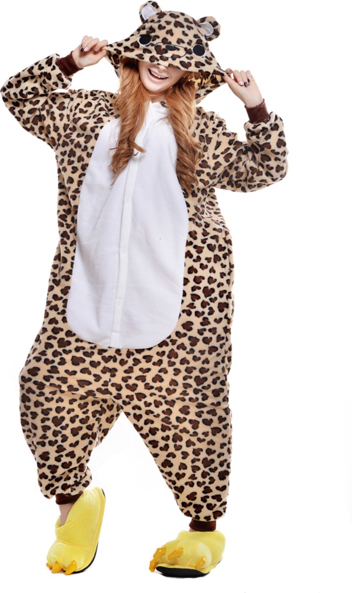 Luipaard Beer Onesie voor volwassenen - Luipaard Beer Kigurumi Pyjama - Maat XL