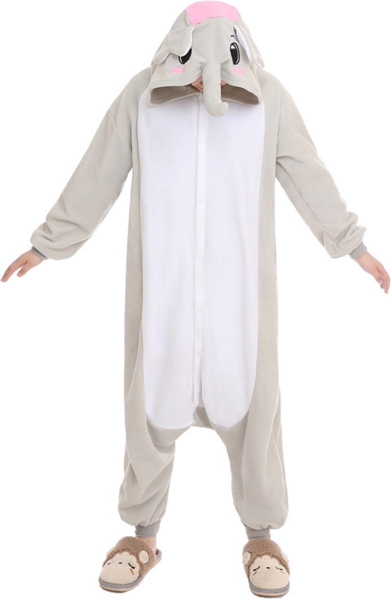 Olifant Onesie voor volwassenen - Olifant Kigurumi Pyjama - Maat XL