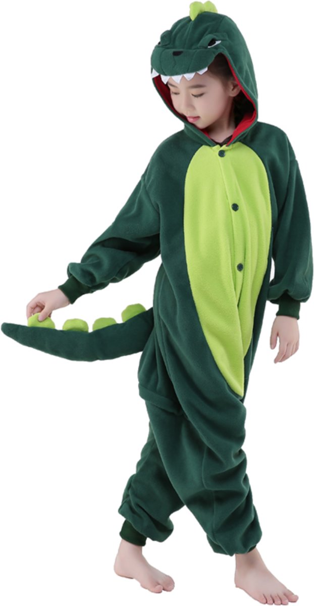 REBL Groene Draak Onesie voor kinderen - Groene Draak Kigurumi Pyjama