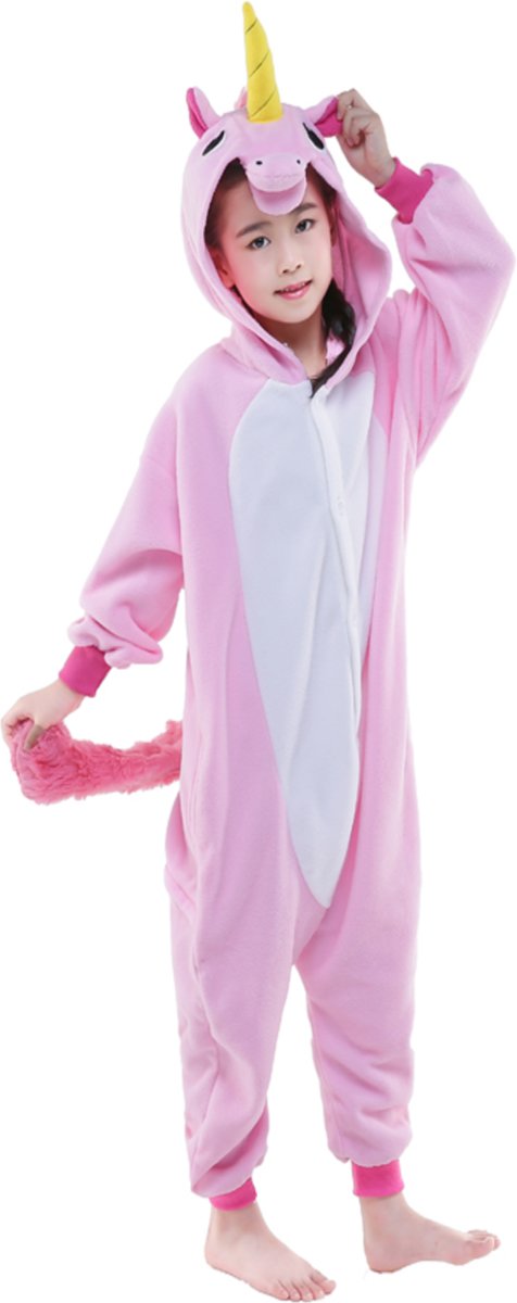 REBL Roze Unicorn Onesie voor kinderen - Roze Unicorn Kigurumi Pyjama