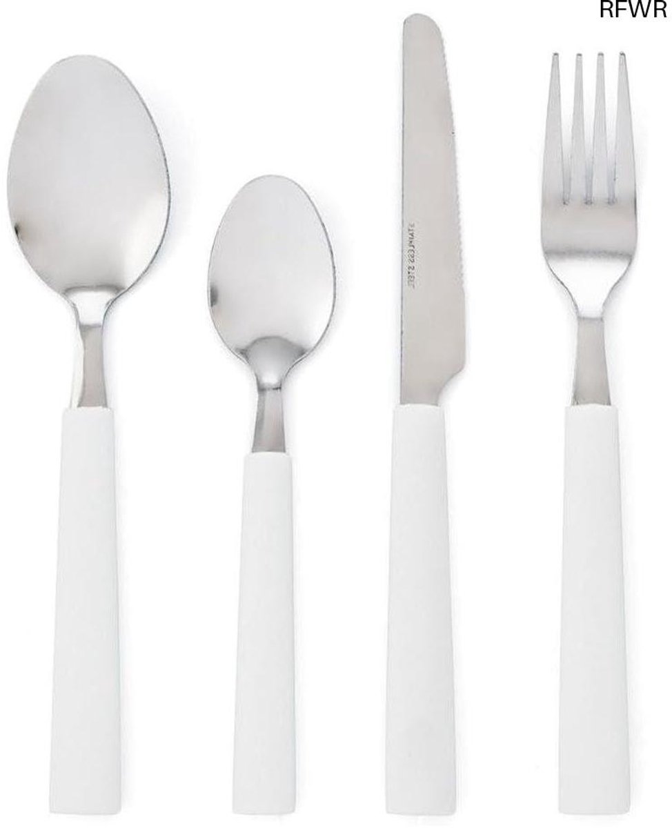  ® 24-delige Bestekset van Roestvrij Staal met Witte Handgrepen