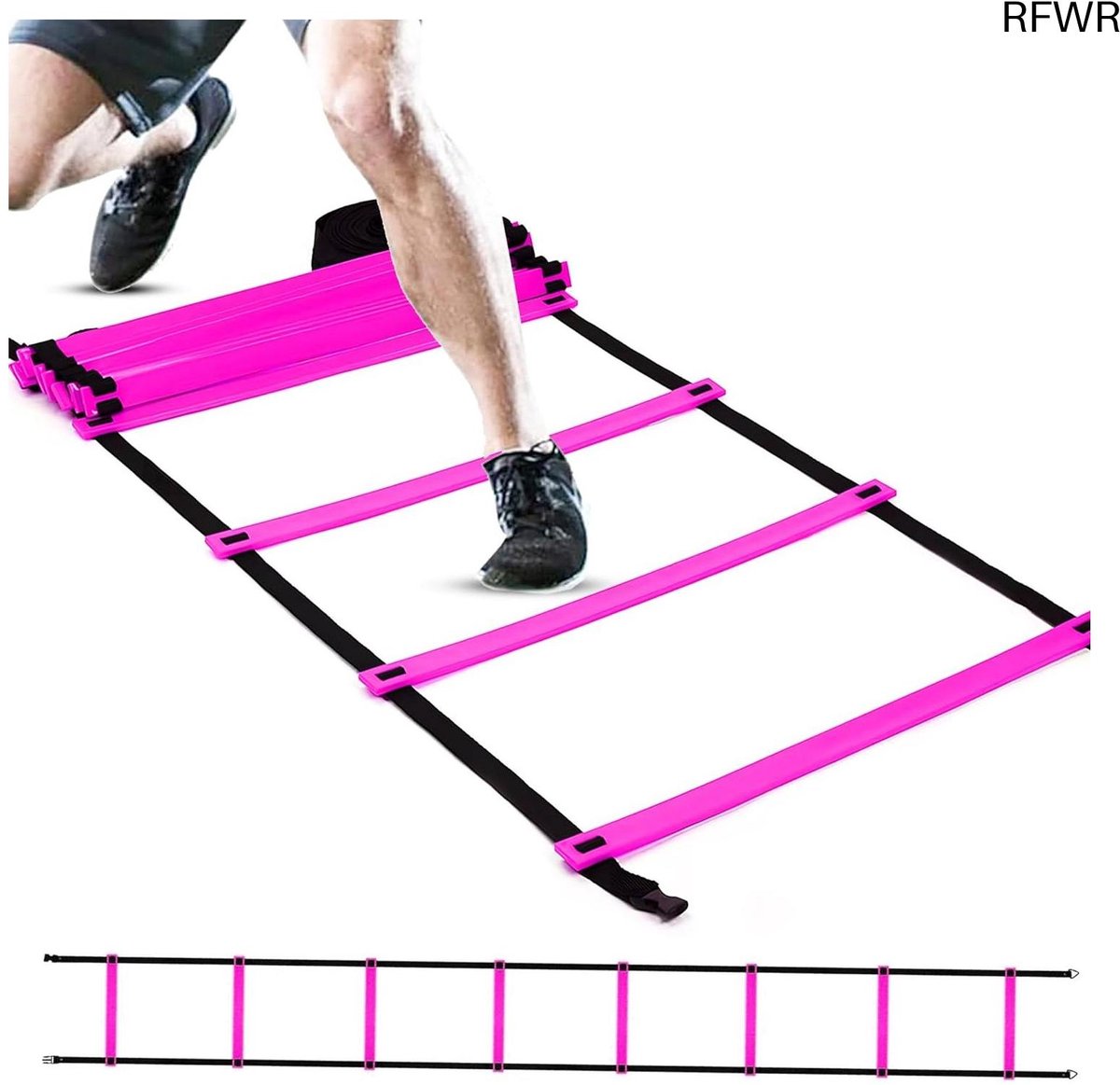  ® Agility Ladder 6M 15-Rung - Snelheidsladder voor Kinderen en Volwassenen - Ideaal voor Voetbaltraining
