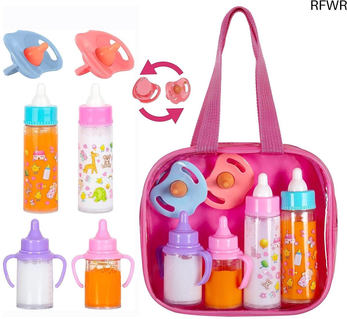  ® Babypop Accessoires Set - 6-delige Luiertas met Magische Fles - Interactief Speelgoed voor Kinderen