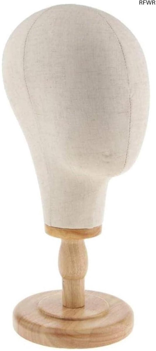  ® Canvas Mannequin Hoofd voor Pruik, Hoed en Sieraden - 52 Inch Beige