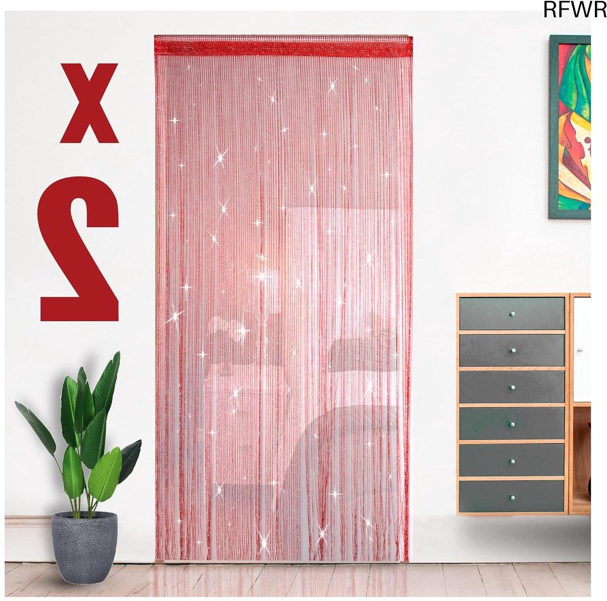  ® Draadgordijn 100 x 200 cm - Effen Kleur Glitter voor Bruiloft en Decoratie