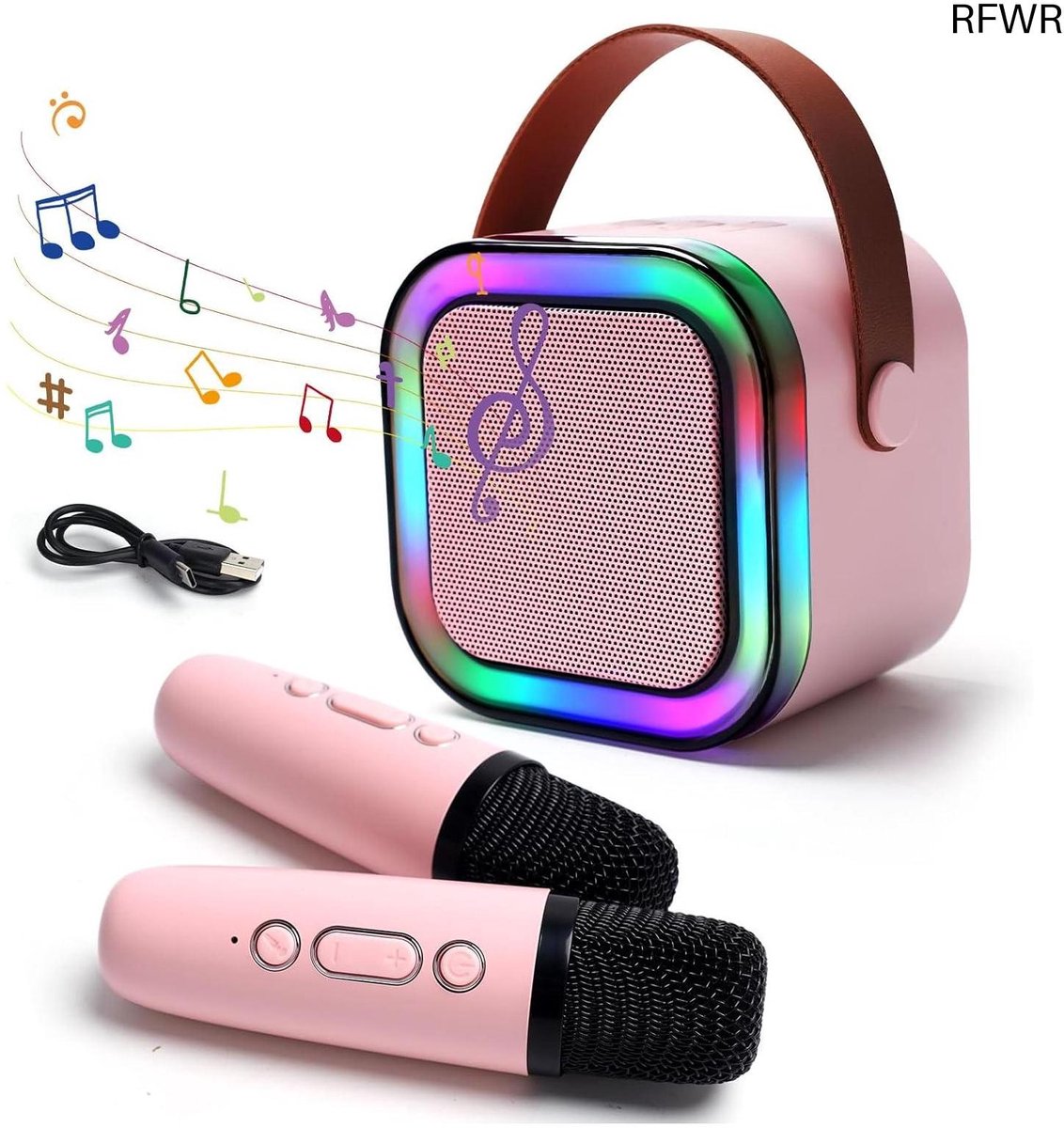  ® Draadloze Karaoke   voor Kinderen - Multicolor LED, Bluetooth, Voor Feestjes en Verjaardagen