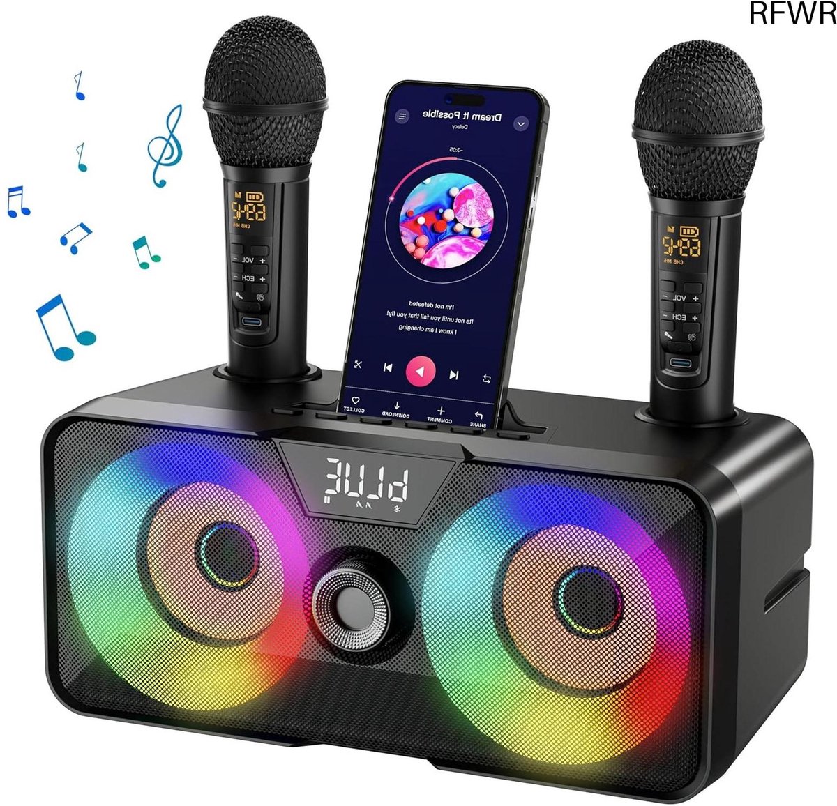  ® Draagbare Karaoke Machine met Draadloze  s en Bluetooth voor Feesten en Evenementen
