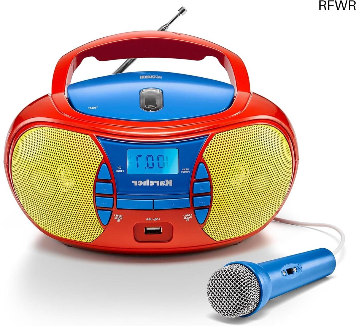  ® Draagbare Kinder-CD Radio Boombox met FM-Radio, USB en  