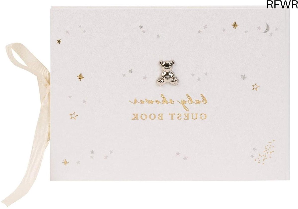  ® Gastenboek Baby Shower met Sterren en Teddybeer