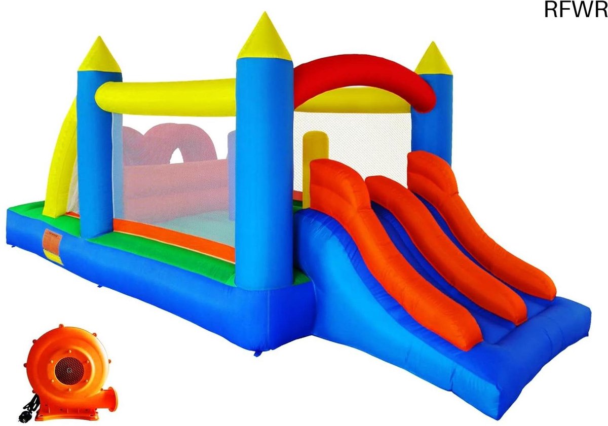  ® Groot Springkasteel voor Binnen en Buiten voor Kinderen van 3 tot 10 Jaar - Speelplezier voor Kinderverjaardagen