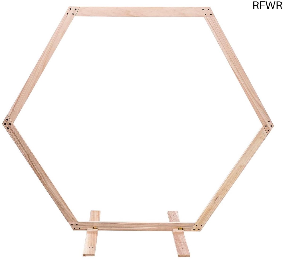  ® Houten Zeshoekige Bruiloftsboog voor Verjaardagsfeest en Tuindecoratie