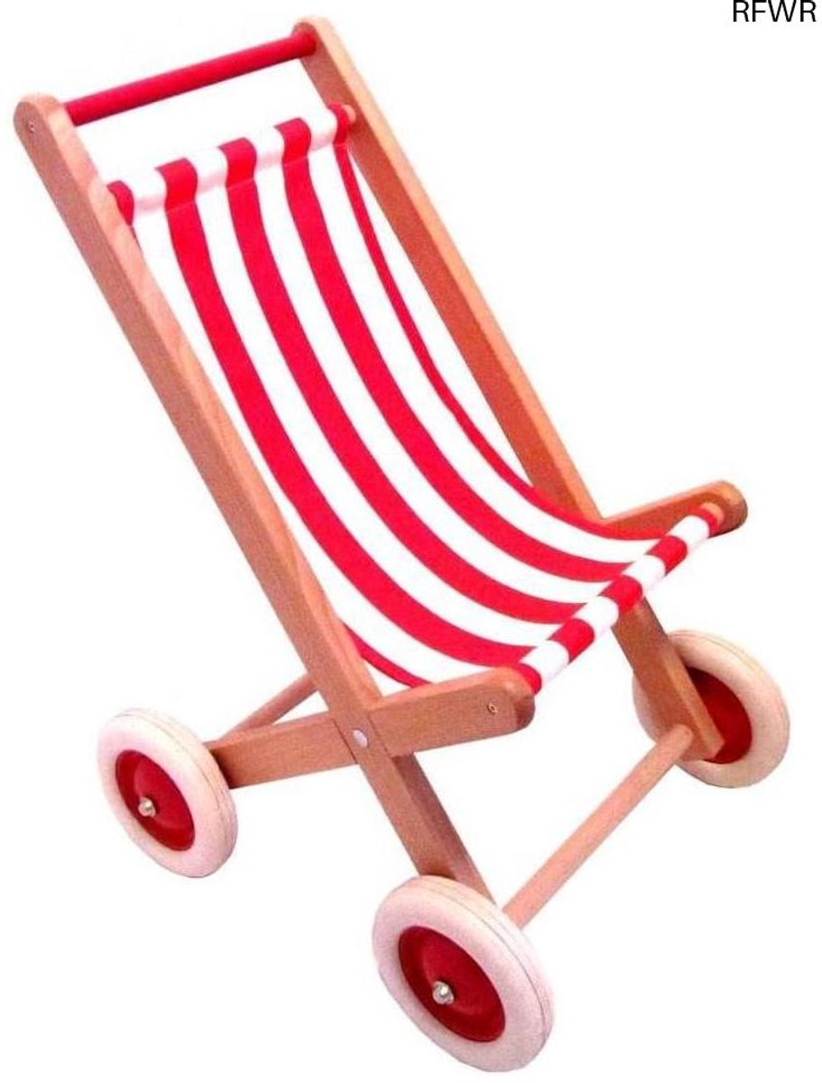  ® Houten poppenwagen met rubberbanden - 40 x 34 x 60 cm