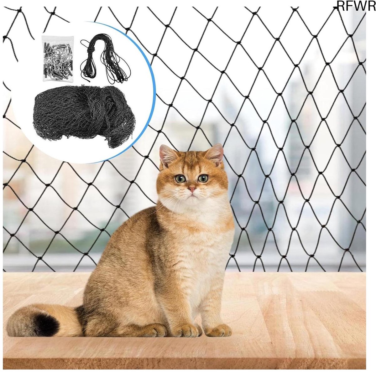  ® Kattennet voor Balkon 8 x 3 m - Transparant en Duurzaam