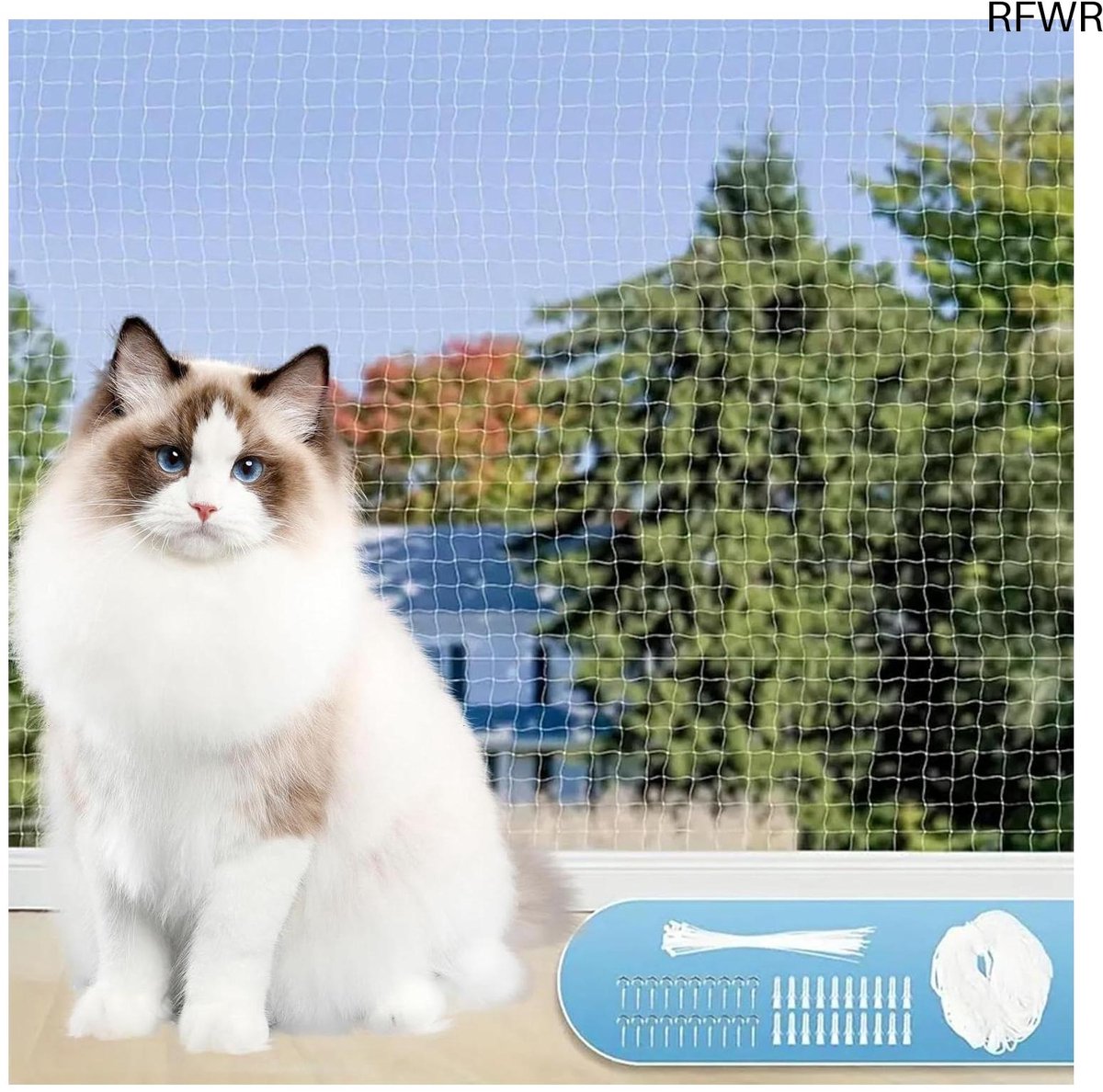  ® Kattennet voor Balkon zonder Boren - 3 x 4 m - Eenvoudige Installatie en Bescherming voor Katten