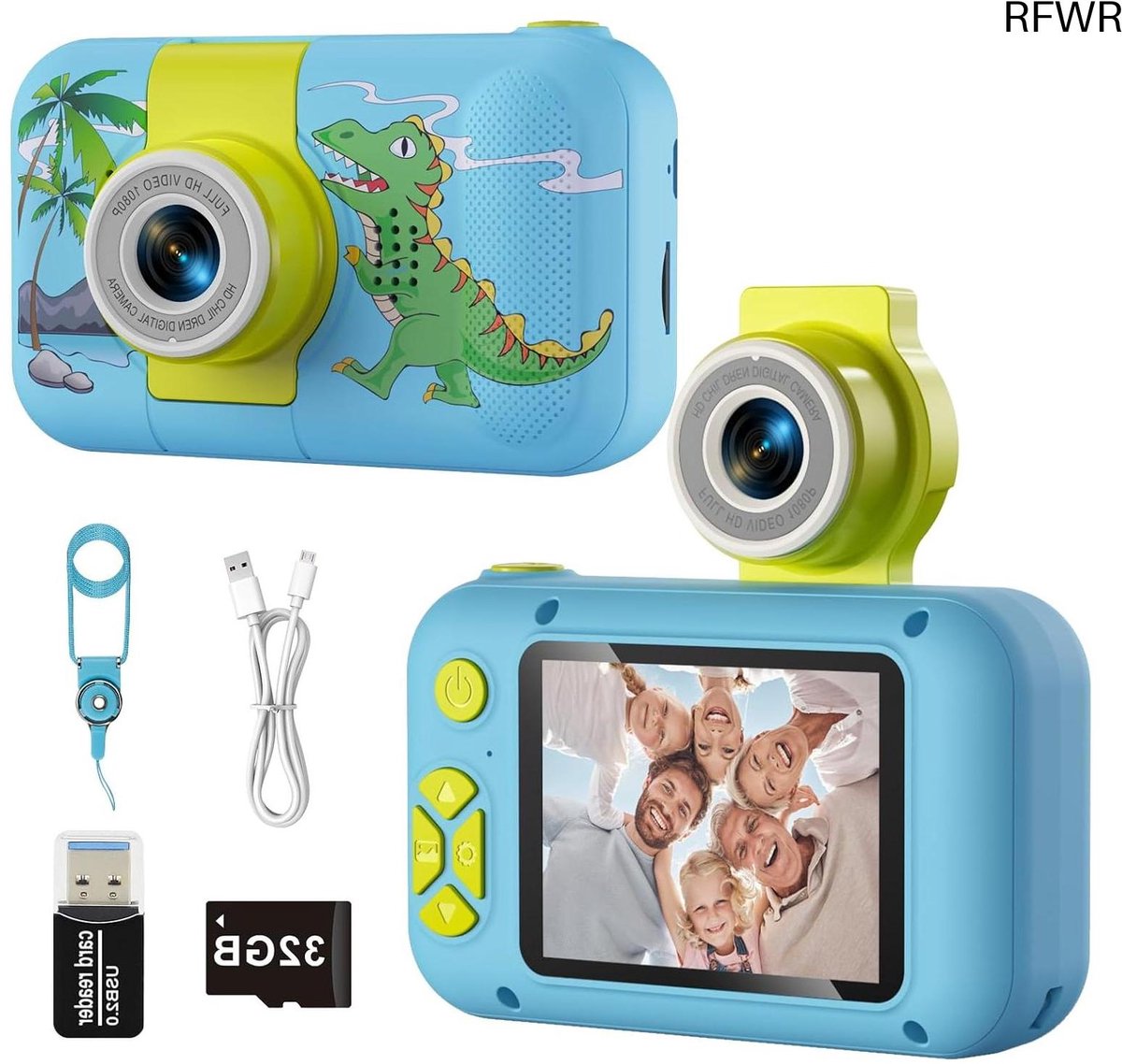  ® Kindercamera voor Peuters 3-12 jaar - Zelfiecamera met Video-opname en 32 GB TF-kaart