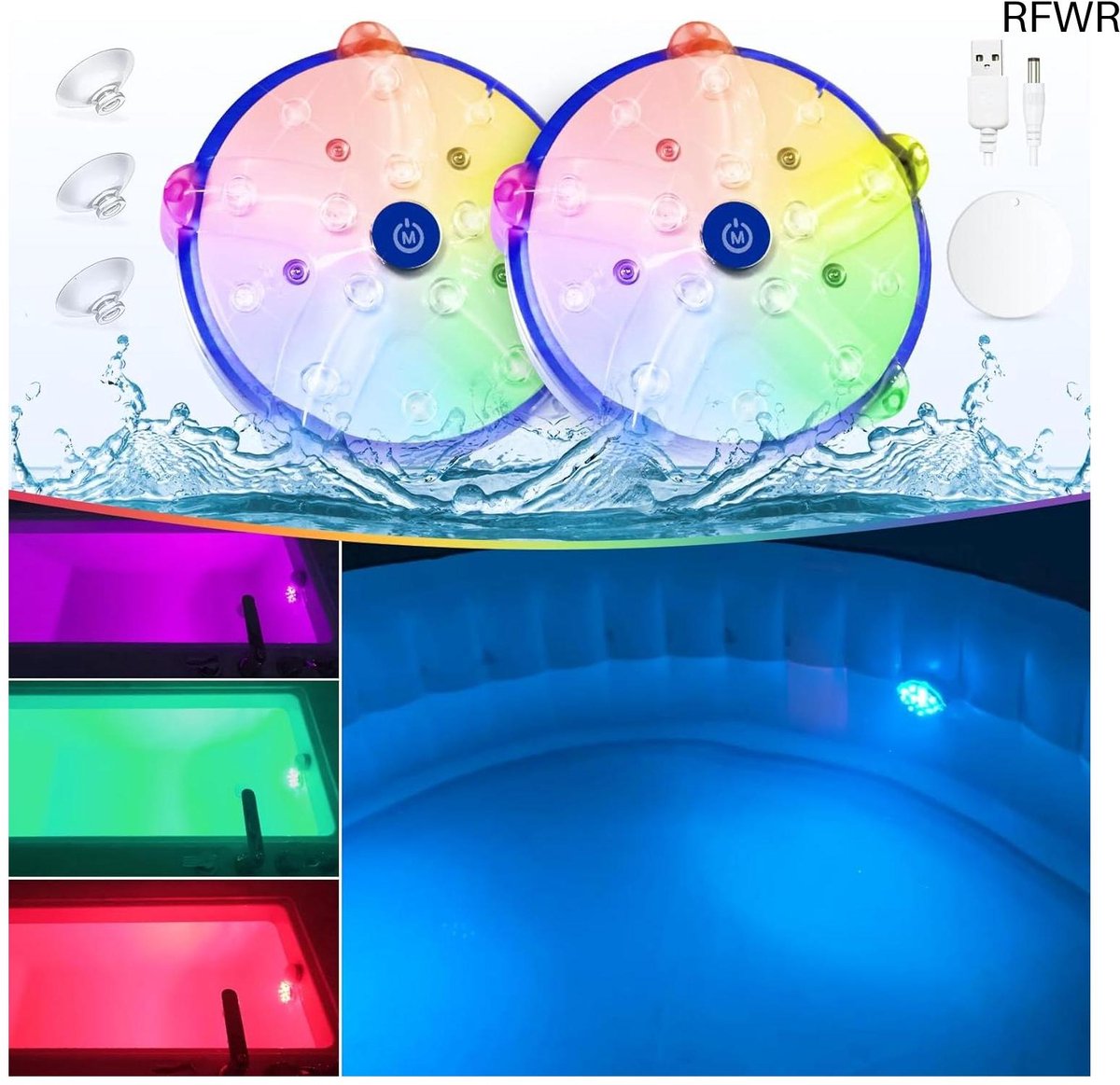  ® Oplaadbare drijvende hot tub lichten met kleurverandering - LED zwembadverlichting voor onderwater
