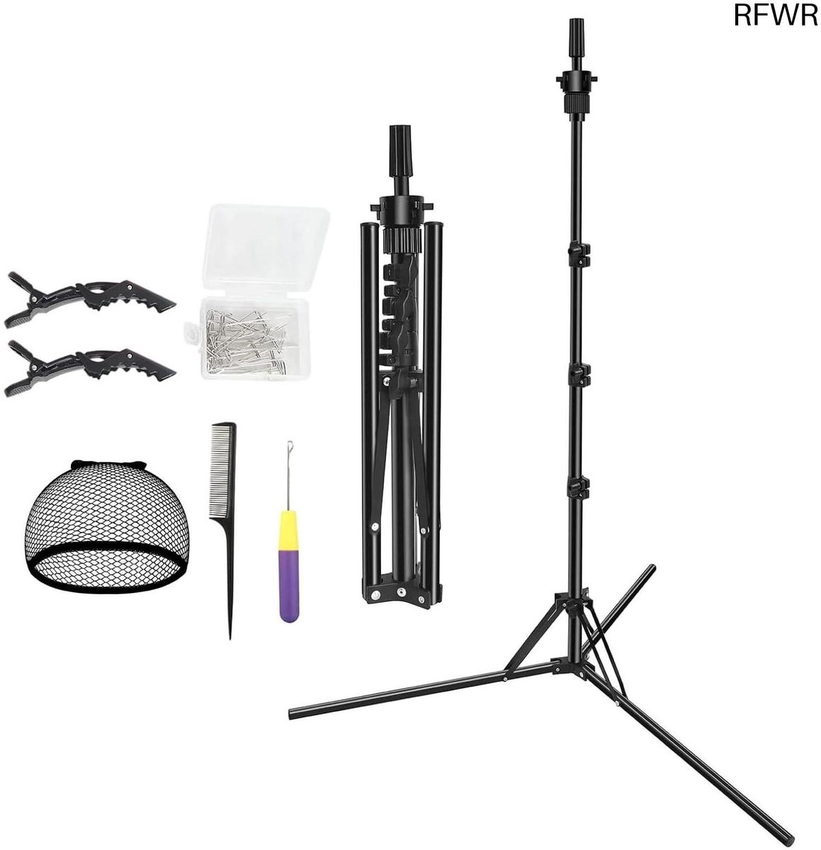  ® Pruikstandaard Statief 160 cm - Verstelbare Mannequin Hoofd Stand voor Kappers